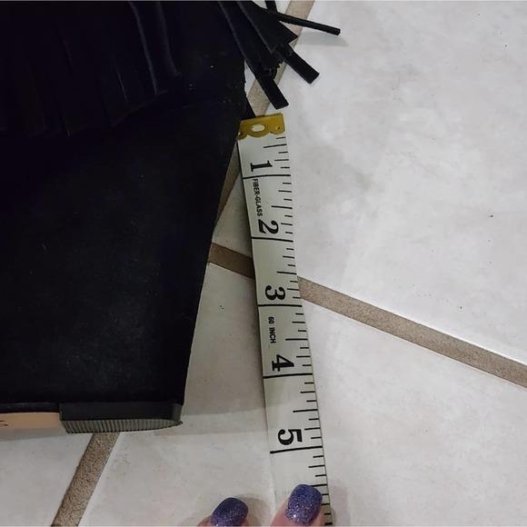 Chinese Laundry Arctic Fringed Ankle Boots‎ Wedges black Suede women's size 10 - Picture 8 of 8